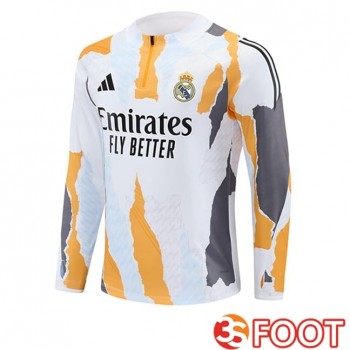 Training Sweatshirt Real Madrid Blanc Jaune 2025/2026