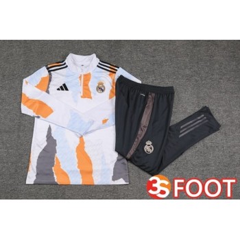 Ensemble Survetement De Foot Real Madrid Blanc Jaune 2025/2026