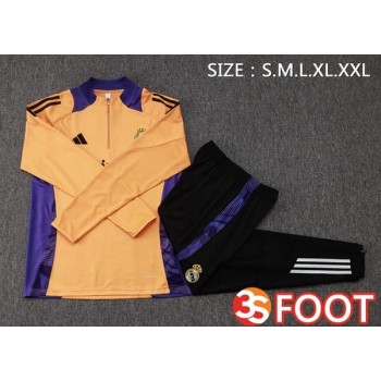 Ensemble Survetement De Foot Real Madrid Orange 2025/2026
