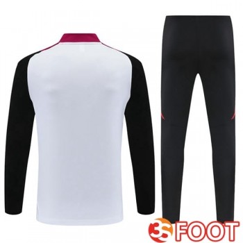 Ensemble Survetement De Foot Manchester United Blanc Noir 2025/2026