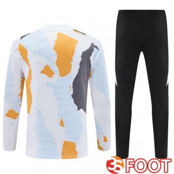 Ensemble Survetement De Foot Real Madrid Blanc Jaune 2025/2026