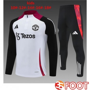 Ensemble Survetement De Foot Manchester United Enfant Blanc 2025/2026
