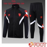 Ensemble Survetement De Foot - Veste Manchester United Enfant Noir 2025/2026