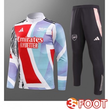 Ensemble Survetement De Foot Arsenal Enfant Rouge Blanc 2025/2026