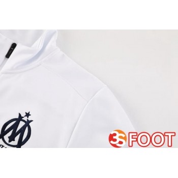 Ensemble Survetement De Foot - Veste Marseille OM Blanc 2025/2026