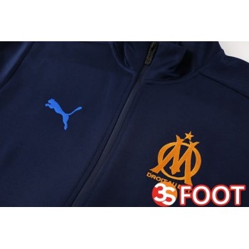 Ensemble Survetement De Foot - Veste Marseille OM Bleu Royal 2025/2026