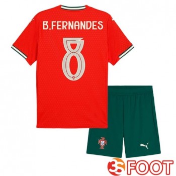 Maillot Foot Equipe De Portugal (B. FERNANDES 8) Enfant Domicile Rouge 2025/2026