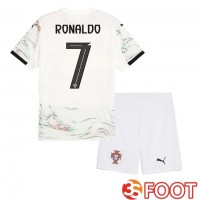 Maillot Foot Equipe De Portugal (RONALDO 7) Enfant Exterieur Blanc 2025/2026