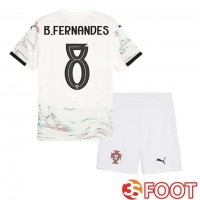 Maillot Foot Equipe De Portugal (B. FERNANDES 8) Enfant Exterieur Blanc 2025/2026