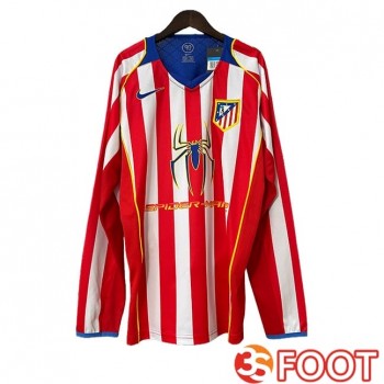 Maillot De Foot Atletico Madrid Retro Domicile Manches Longues 2004/2005