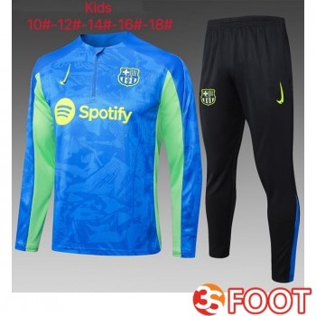 Ensemble Survetement De Foot FC Barcelone Enfant Bleu Royal 2025/2026