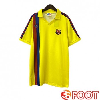 Maillot De Foot FC Barcelone Retro Exterieur Jaune 1982-1984