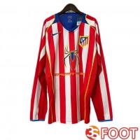 Maillot De Foot Atletico Madrid Retro Domicile Manche Longue Rouge 2004-2005