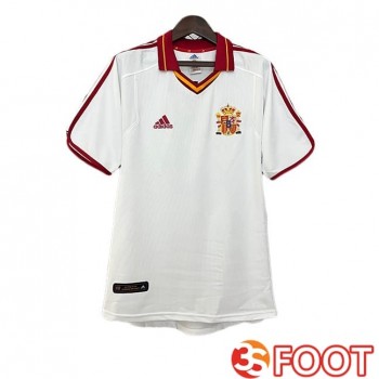 Maillot De Foot Espagne Retro Exterieur Blanc 2000