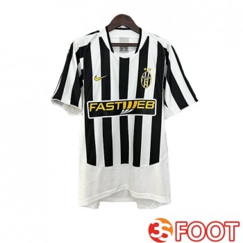 Maillot De Foot Juventus Retro Domicile Noir Blanc 2003-2004
