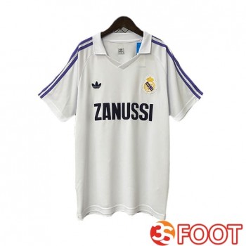 Maillot De Foot Real Madrid Retro Domicile Blanc 1984-1985
