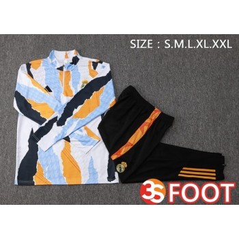 Ensemble Survetement De Foot Real Madrid Blanc Jaune 2025/2026