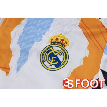 Ensemble Survetement De Foot Real Madrid Blanc Jaune 2025/2026