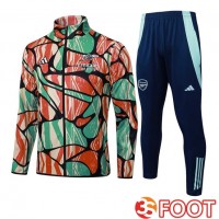 Ensemble Survetement De Foot - Veste Arsenal Rouge Vert 2025/2026