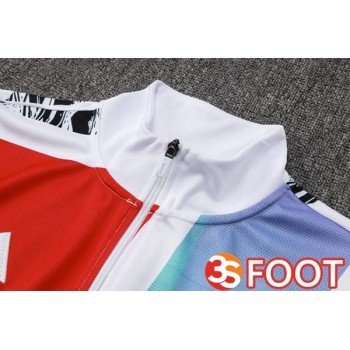 Ensemble Survetement De Foot - Veste Arsenal Rouge Blanc 2025/2026