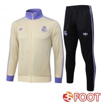 Ensemble Survetement De Foot - Veste Real Madrid Jaune 2025/2026