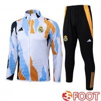 Ensemble Survetement De Foot - Veste Real Madrid Blanc Bleu 2025/2026