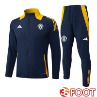 Ensemble Survetement De Foot - Veste Manchester United Bleu Royal 2025/2026
