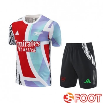 Ensemble Training T-Shirts Arsenal + Shorts Rouge Blanc 2025/2026