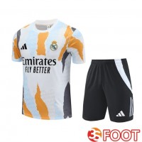Ensemble Training T-Shirts Real Madrid + Shorts Blanc Jaune 2025/2026