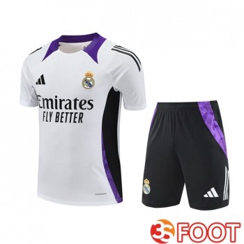 Ensemble Training T-Shirts Real Madrid + Shorts Blanc 2025/2026