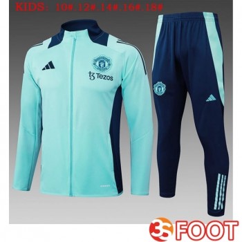 Ensemble Survetement De Foot - Veste Manchester United Enfant Vert 2025/2026