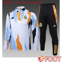 Ensemble Survetement De Foot Real Madrid Enfant Blanc Jaune 2025/2026