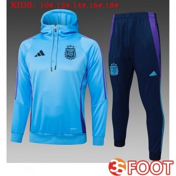 Veste A Capuche Survetement De Foot Argentine Enfant Bleu 2025/2026