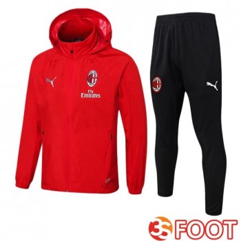 Survetement De Foot - Coupe Vent AC Milan Rouge 2025/2026