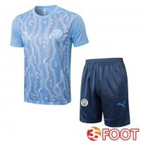 Ensemble Training T-Shirts Manchester City + Shorts Bleu 2025/2026