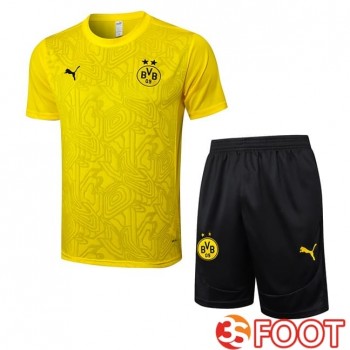 Ensemble Training T-Shirts Dortmund BVB + Shorts Jaune 2025/2026
