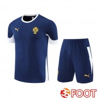Ensemble Training T-Shirts Portugal + Shorts Bleu Royal 2025/2026