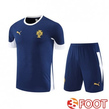 Ensemble Training T-Shirts Portugal + Shorts Bleu Royal 2025/2026