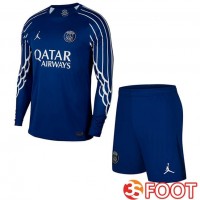 Maillot De Foot Paris PSG Enfant Quatrieme Manche longue Bleu Royal 2024/2025 Maillot De Foot Paris PSG Enfant Quatrieme Manche longue Bleu Royal 2024/2025