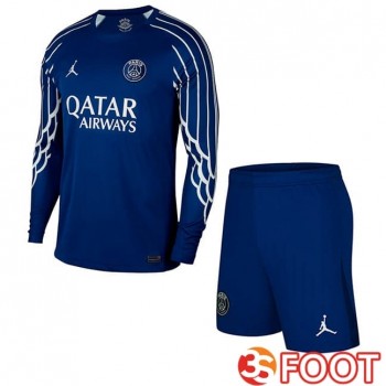 Maillot De Foot Paris PSG Enfant Quatrieme Manche longue Bleu Royal 2024/2025