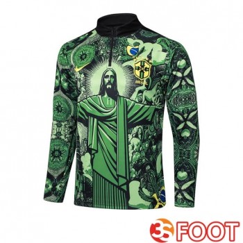 Training Sweatshirt Bresil Vert Noir 2025/2026