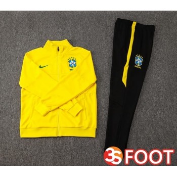 Ensemble Survetement De Foot - Veste Bresil Jaune 2025/2026