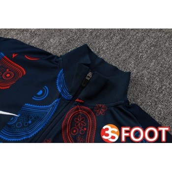 Ensemble Survetement De Foot - Veste FC Barcelone Bleu Noir Rouge 2025/2026