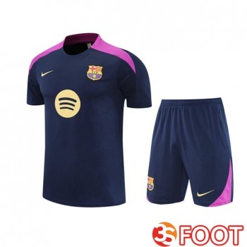Ensemble Training T-Shirts FC Barcelone + Shorts Bleu Royal 2025/2026