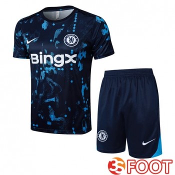 Ensemble Training T-Shirts FC Chelsea + Shorts Bleu Royal 2025/2026