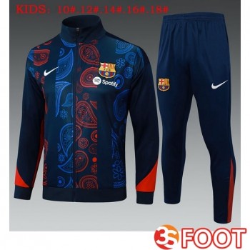 Ensemble Survetement De Foot - Veste FC Barcelone Enfant Bleu Royal 2025/2026