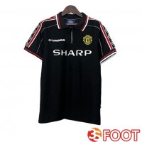 Maillot De Foot Manchester United Retro Noir 1998-1999