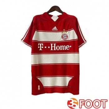Maillot De Foot Bayern Munich Retro Domicile Rouge Blanc 2007-2008