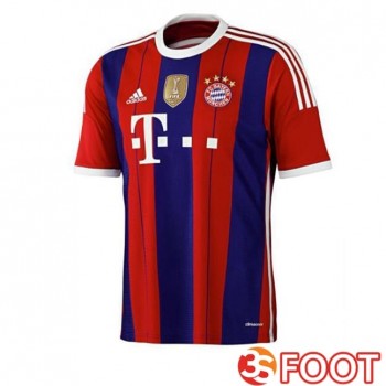 Maillot De Foot Bayern Munich Retro Domicile Rouge Bleu 2014-2015