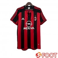 Maillot De Foot AC Milan Retro Domicile Rouge Noir 2003-2004